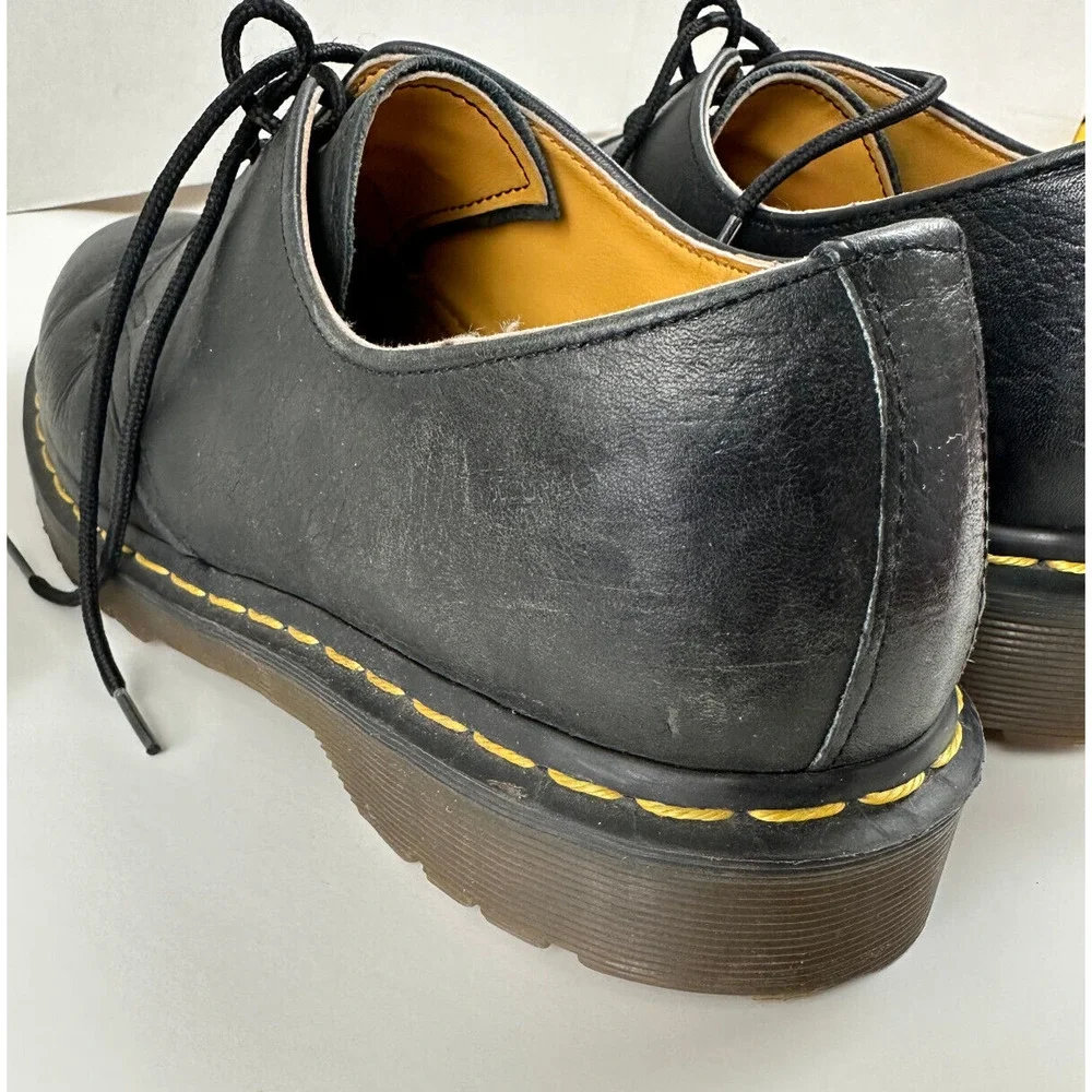 Dr. Martens Leather Round Toe Lace Up Oxford Dress Shoes Black 1A89 Men's Size 9 - Picture 9 of 12